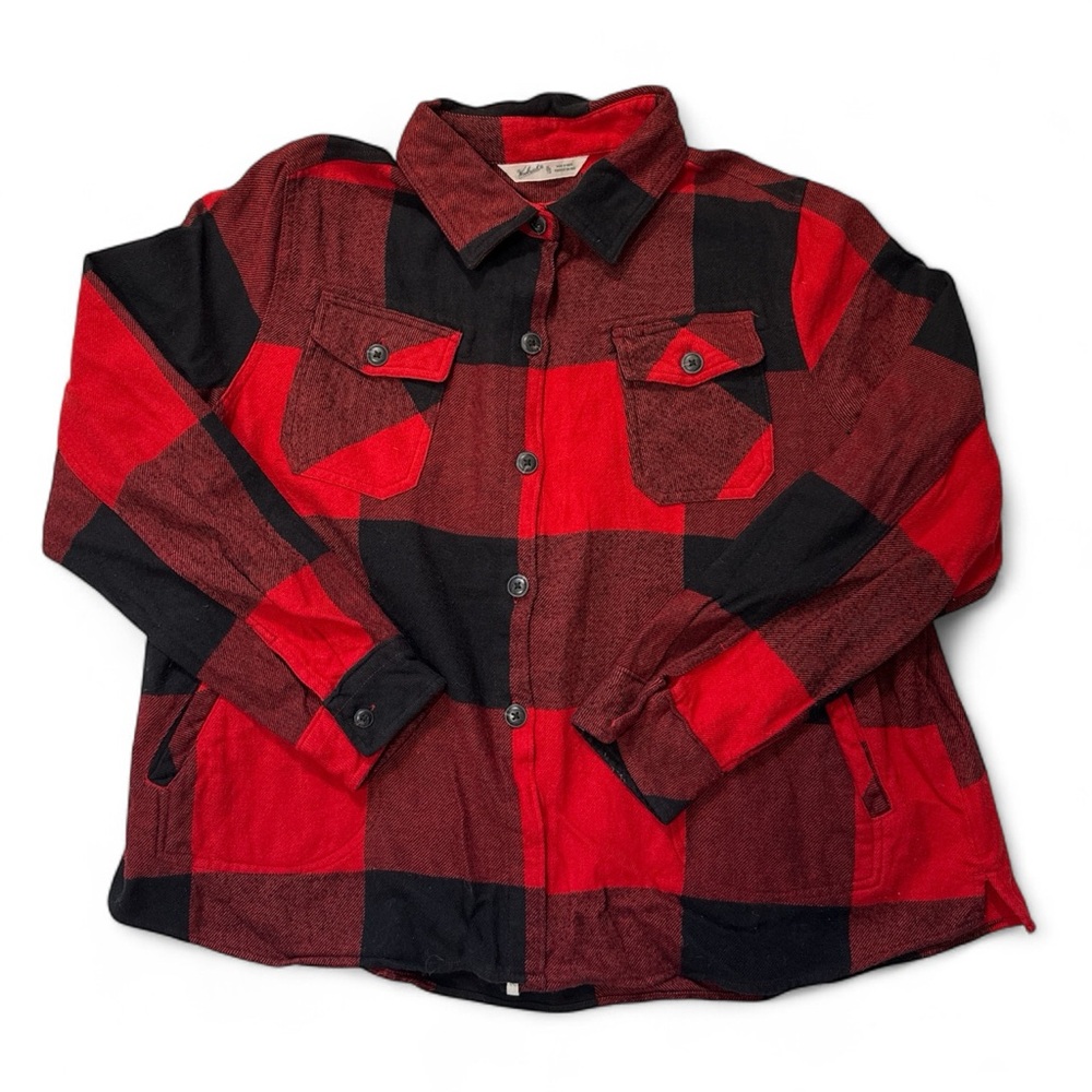 Woolrich Red and Black Checkered Button Down Shirt Women’s‎ XL